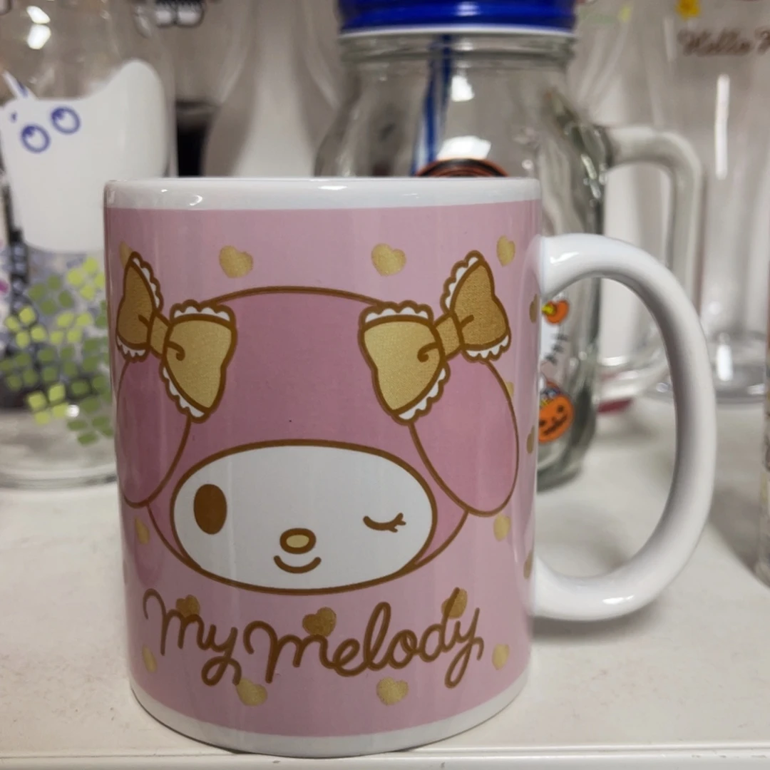 玻璃吸管款美乐蒂炻瓷马克杯