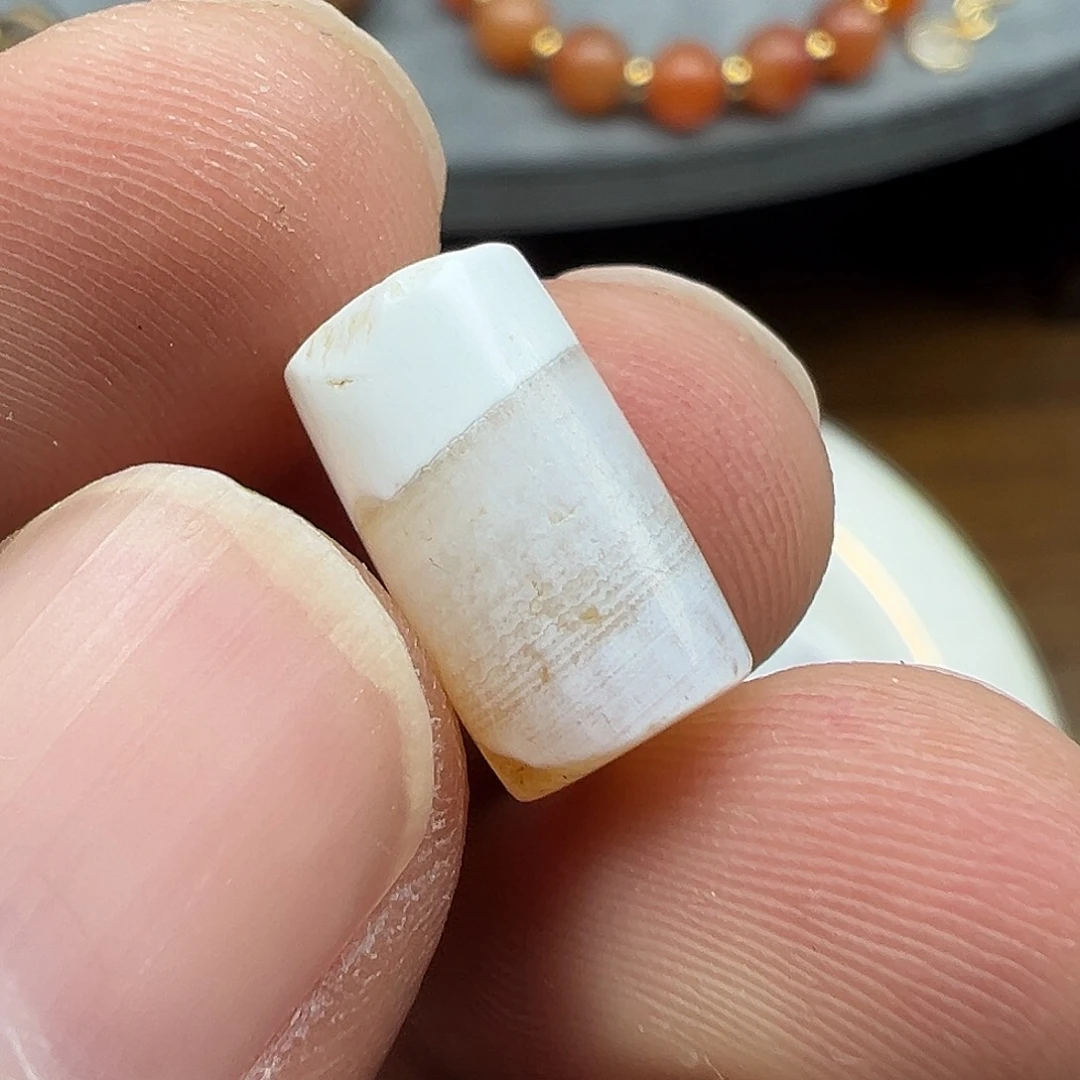 玛瑙/玉髓未镶嵌珠宝半成品x5   13.3×7.5满沁管珠