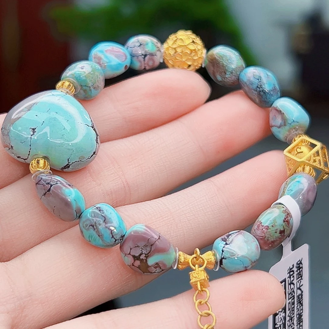 绿松石珠宝奇石18K金镶嵌