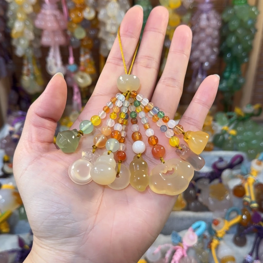 玛瑙/玉髓未镶嵌手机挂件