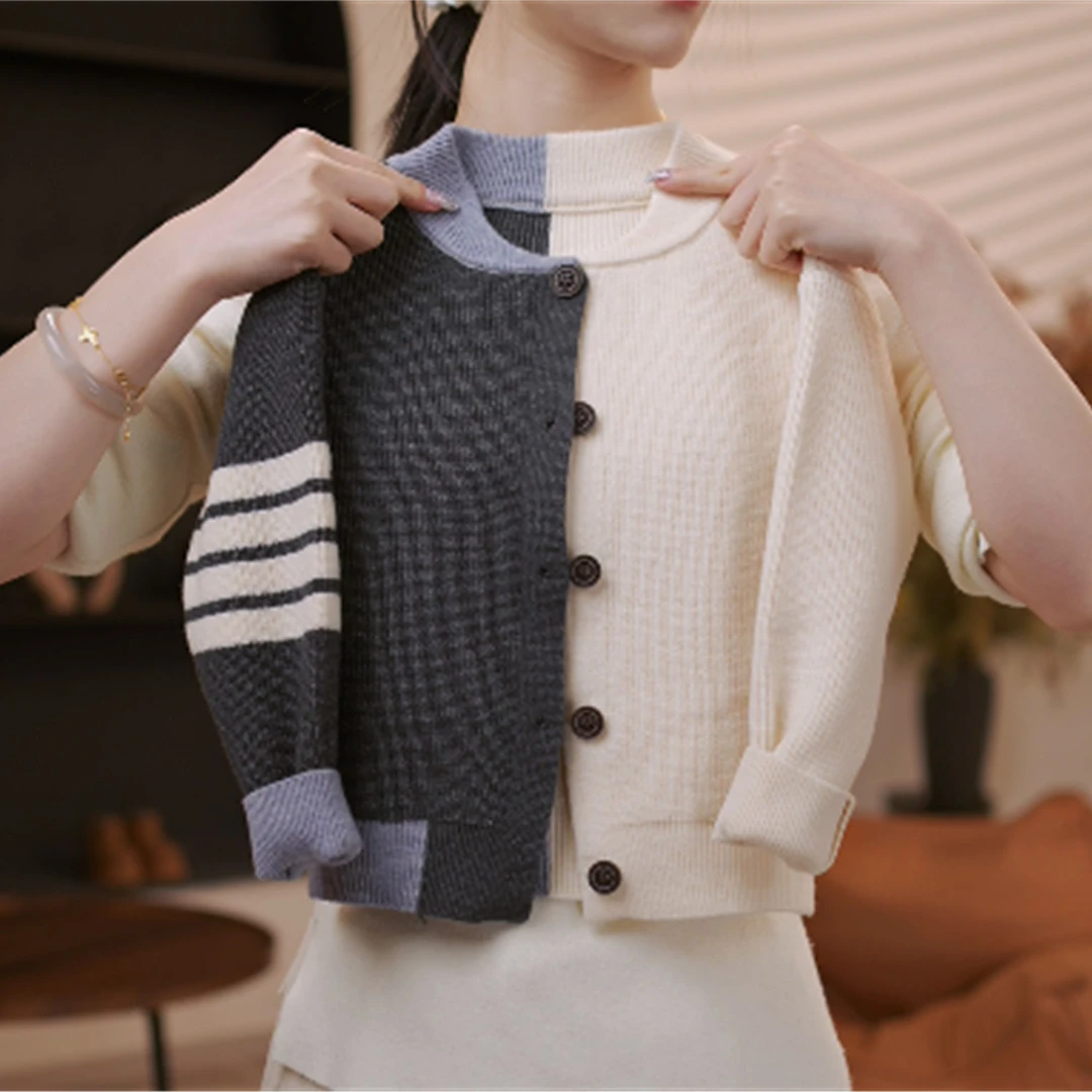 【小凡】设计款2025春季儿童开衫新款刺绣宽松休闲韩版毛衣男女童