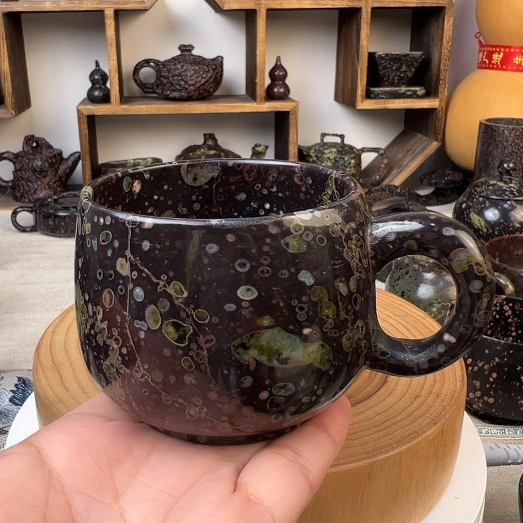 梅花玉老坑料办公茶杯
