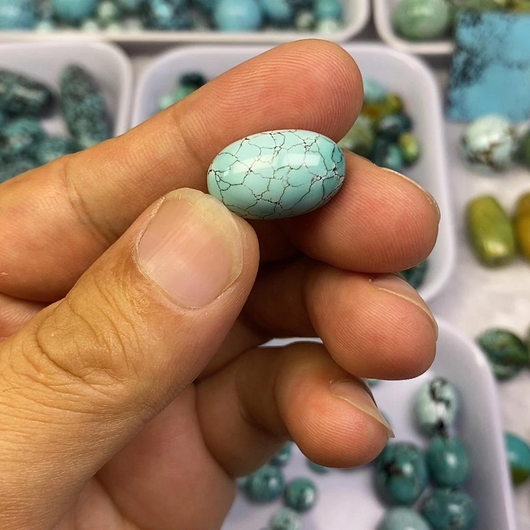 未镶嵌高瓷绿网花枣珠卡12