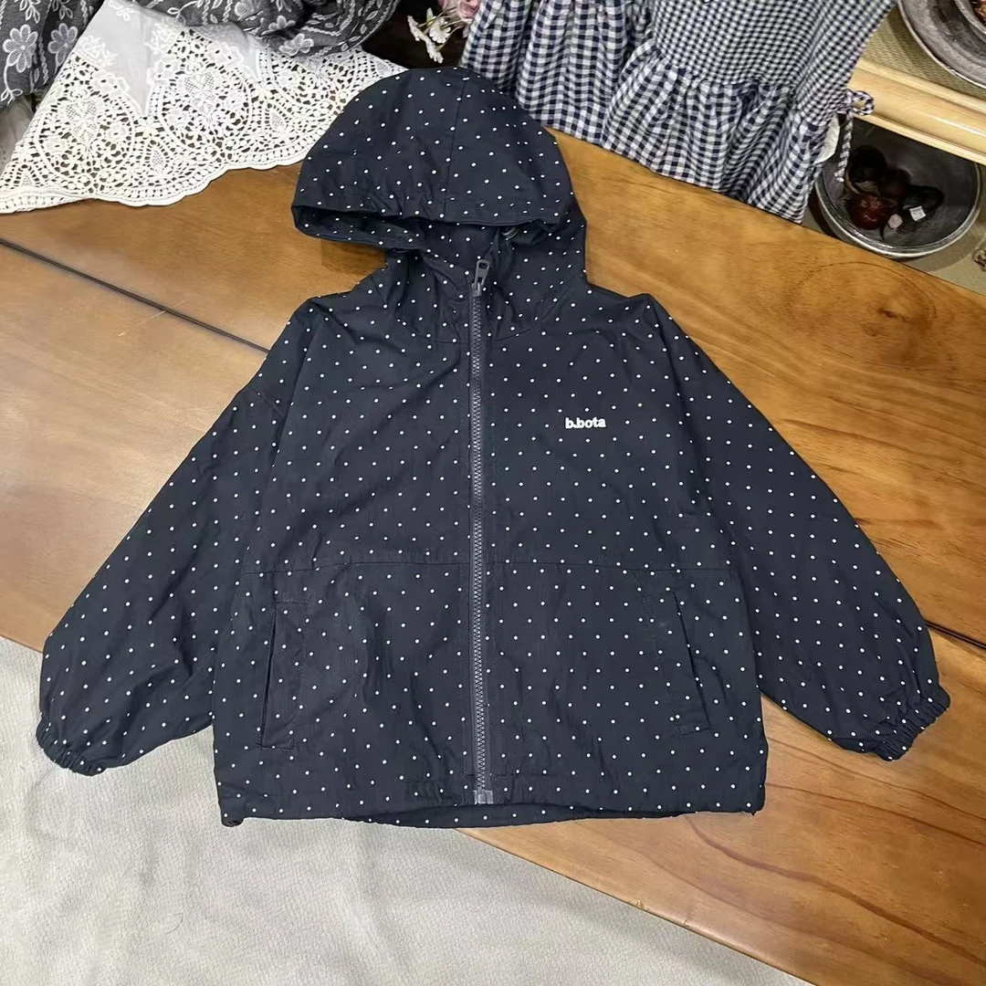 〖姐姐家〗2025秋款萌娃穿搭波点带帽外套bt9003