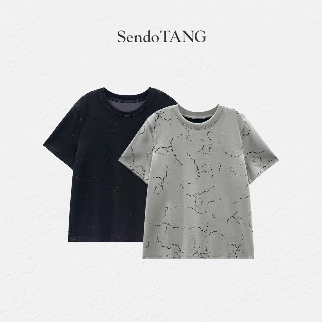 现货超好搭配【甘棠】胖多女装新款休闲时尚高级感百搭短袖上衣