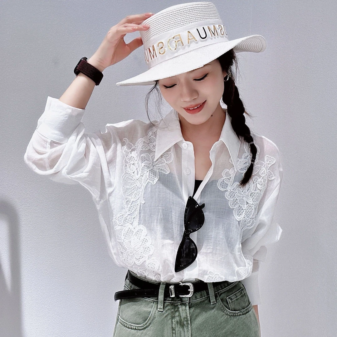 【商场同款】HPLY荷比俪2025早秋女气质雅致通勤V领衬衫HVF31631136