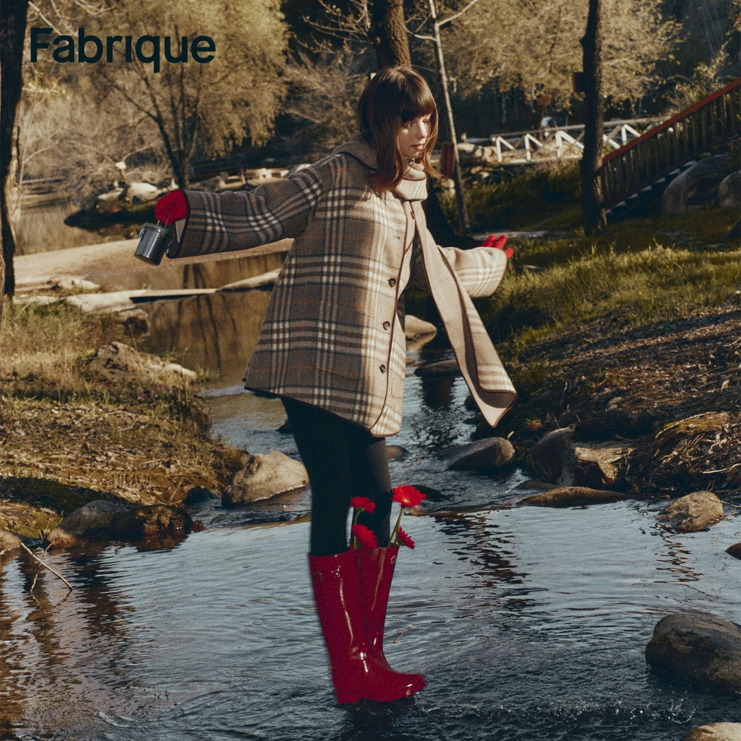 Fabrique小桃同款【泰晤士双生大衣】绵羊毛山羊绒正反两穿短款外套