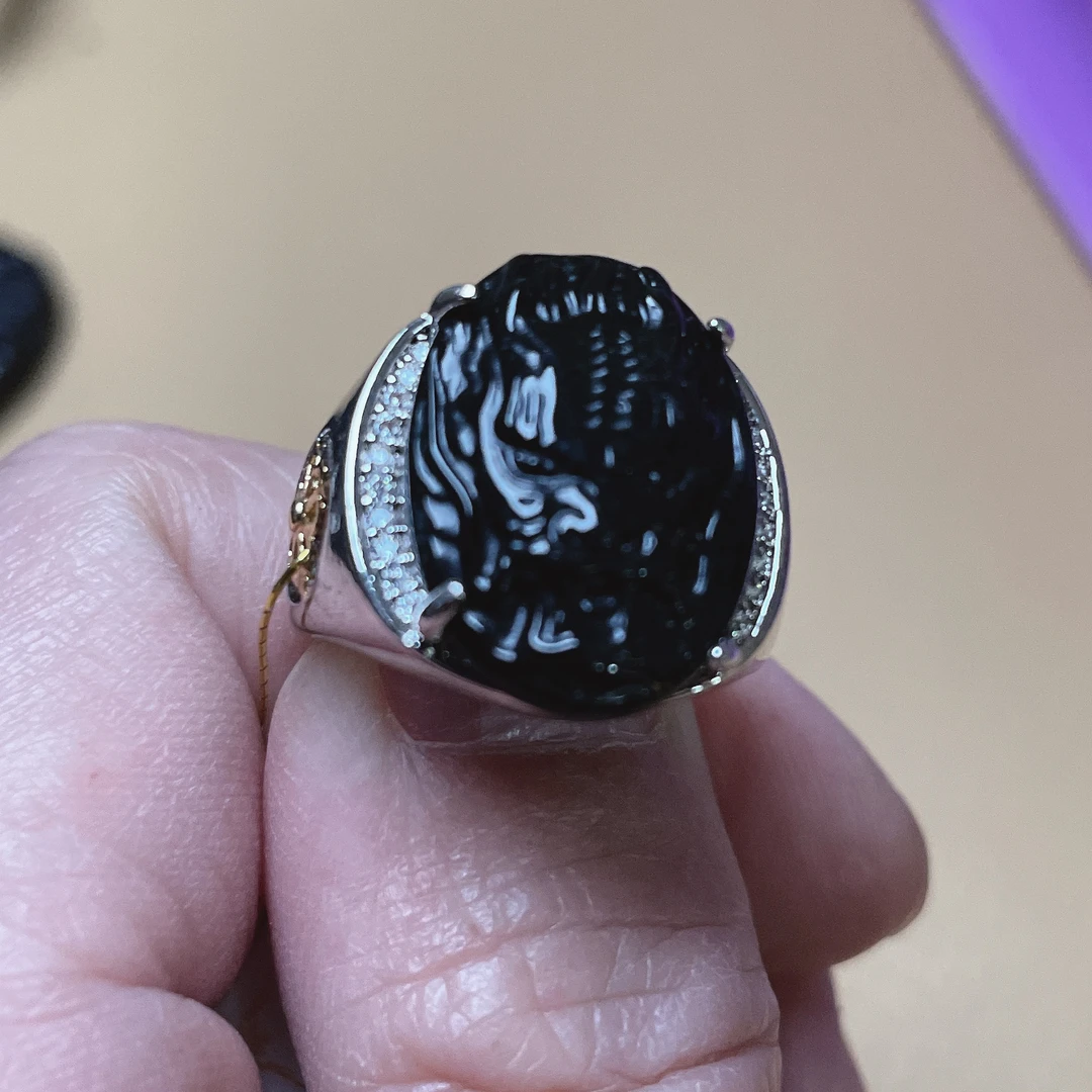 天然缅料a货 龙头活口戒指525