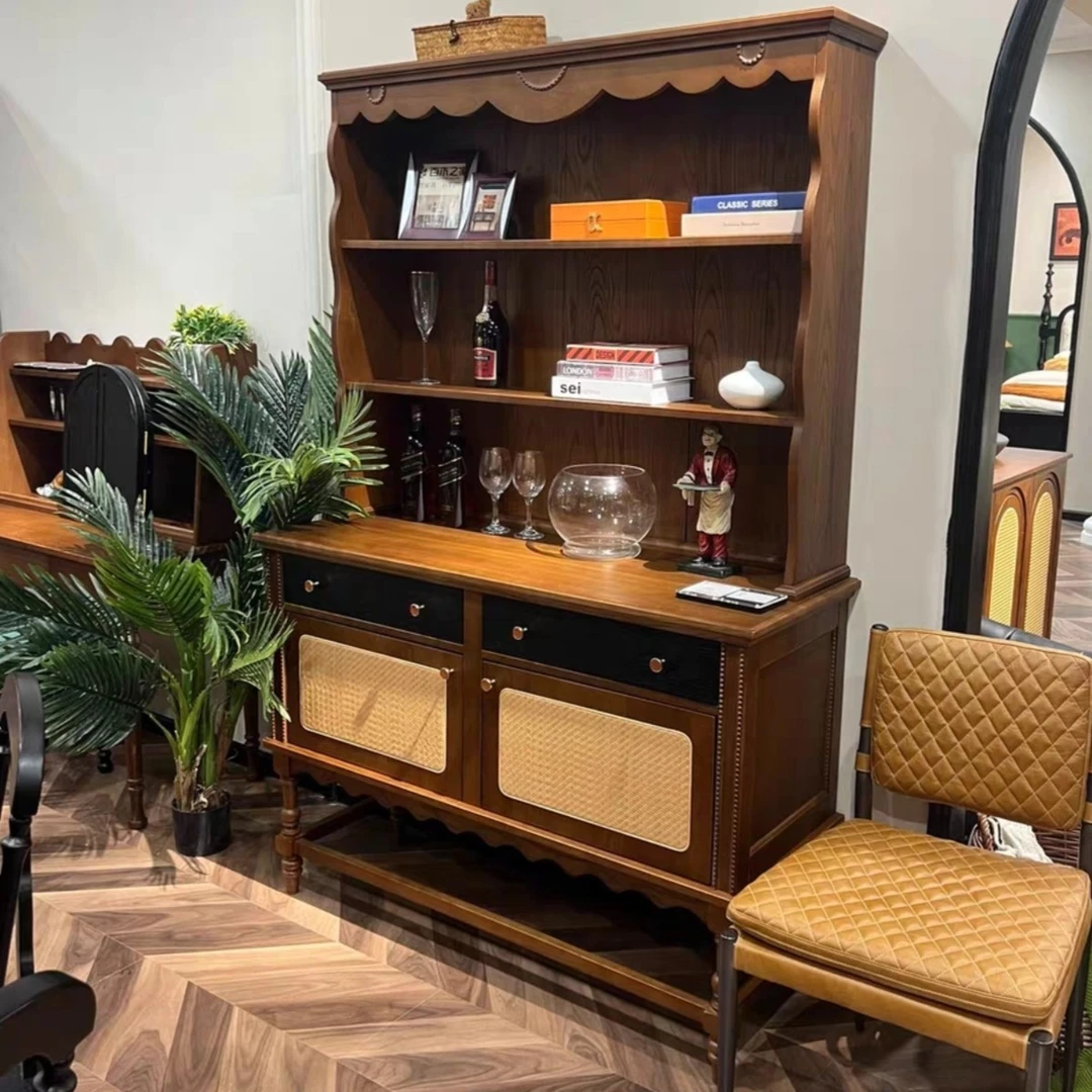 厂家直销专柜品质南洋复古白橡木餐边柜展示柜1295*480*1950mm