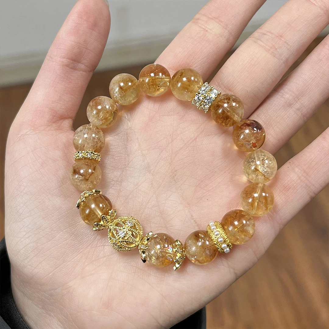 多样性发货/天然黄塔晶黄水晶手链财源滚滚事业上岸手串百搭