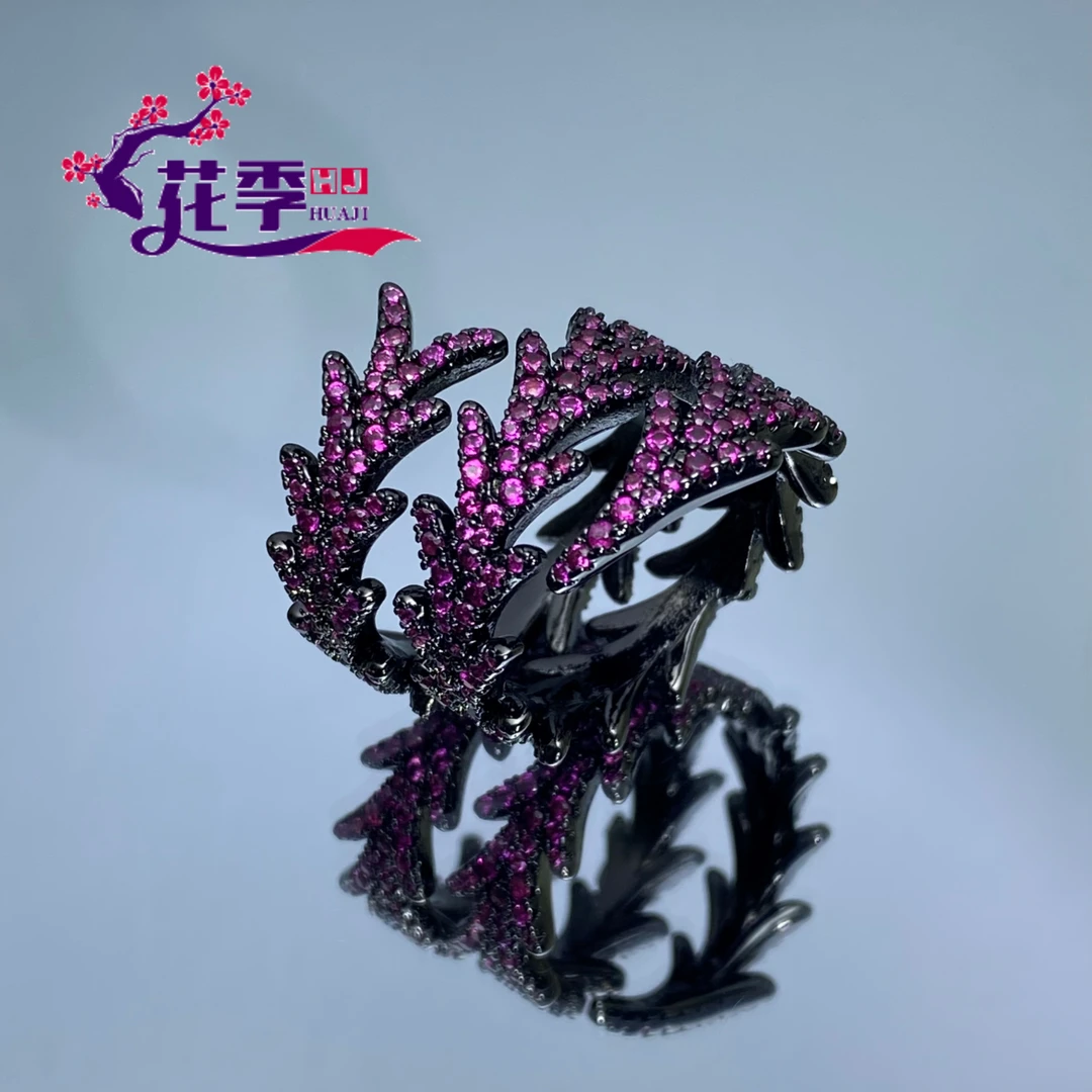 【花季】 原创高级玫红强荧光戒指G408