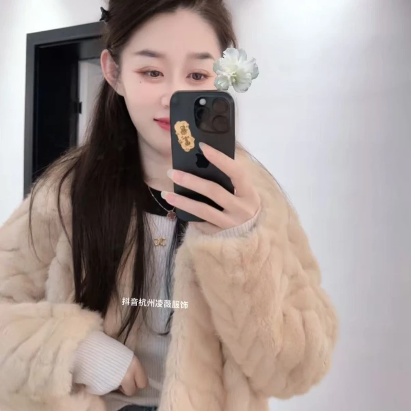 人造皮草 新品百搭洋气毛毛外套5061