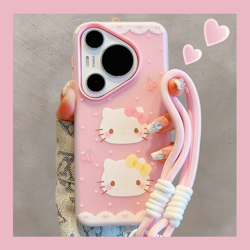 适用华为pura70pro+手机壳mate70pro日系粉色少女心Kitty猫mate60