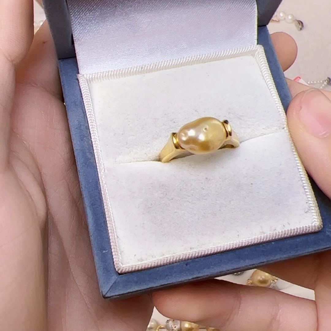 海水珍珠戒指银S925镶嵌