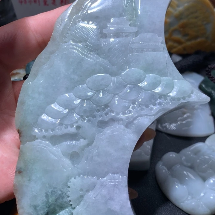 翡翠未镶嵌颈饰保真天然A货翡翠