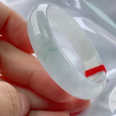 翡翠未镶嵌手镯52.5无大纹裂48小时鉴赏微棉丝