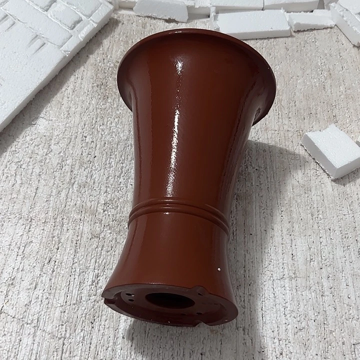 紫砂花盆微瑕鱼尾红色