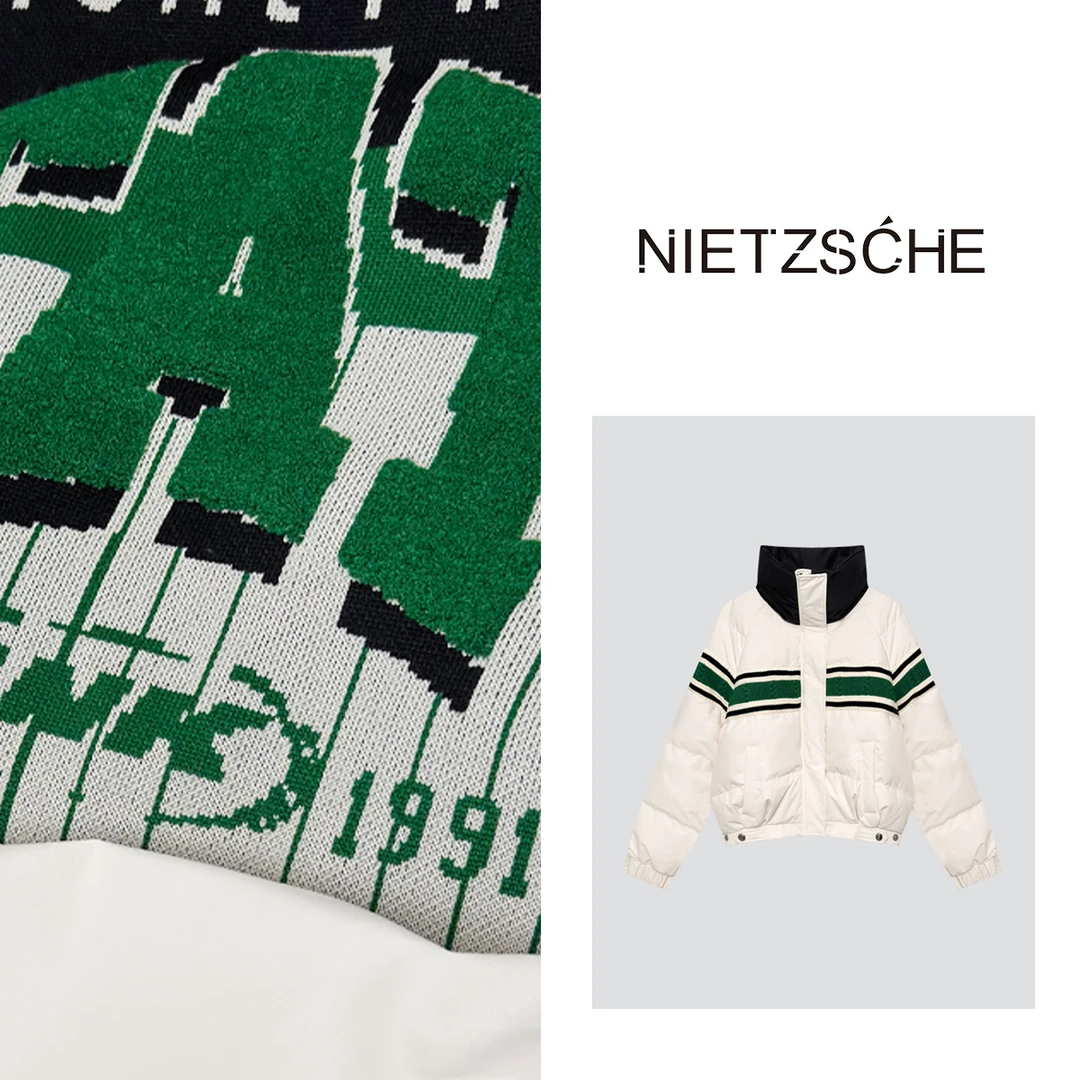 Nietzsche官方直营｜北岛日记｜美式加厚拼接面包车羽绒服7797