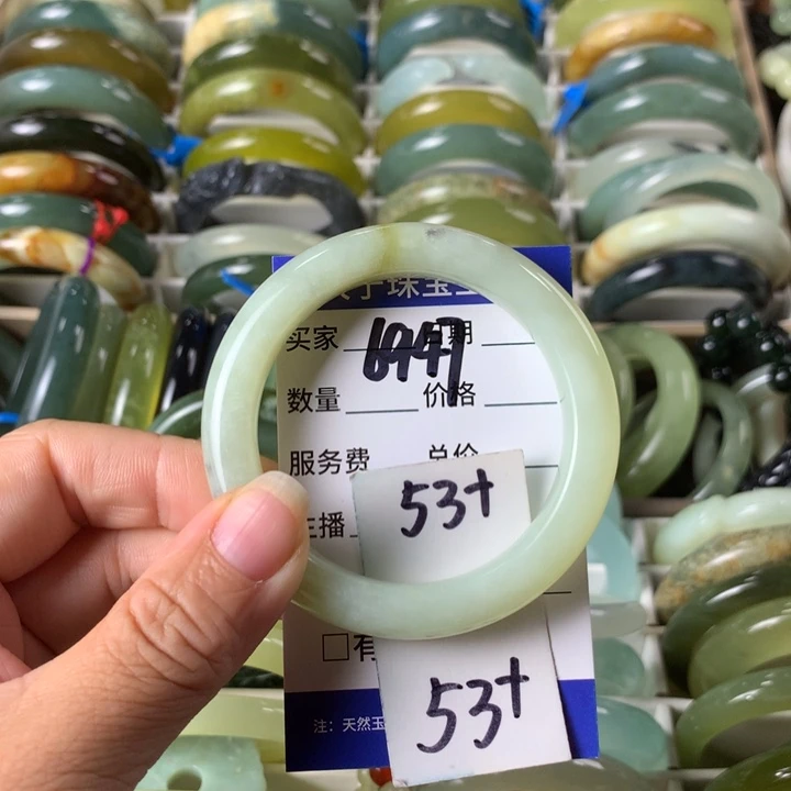 未镶嵌蛇纹石玉手镯6947