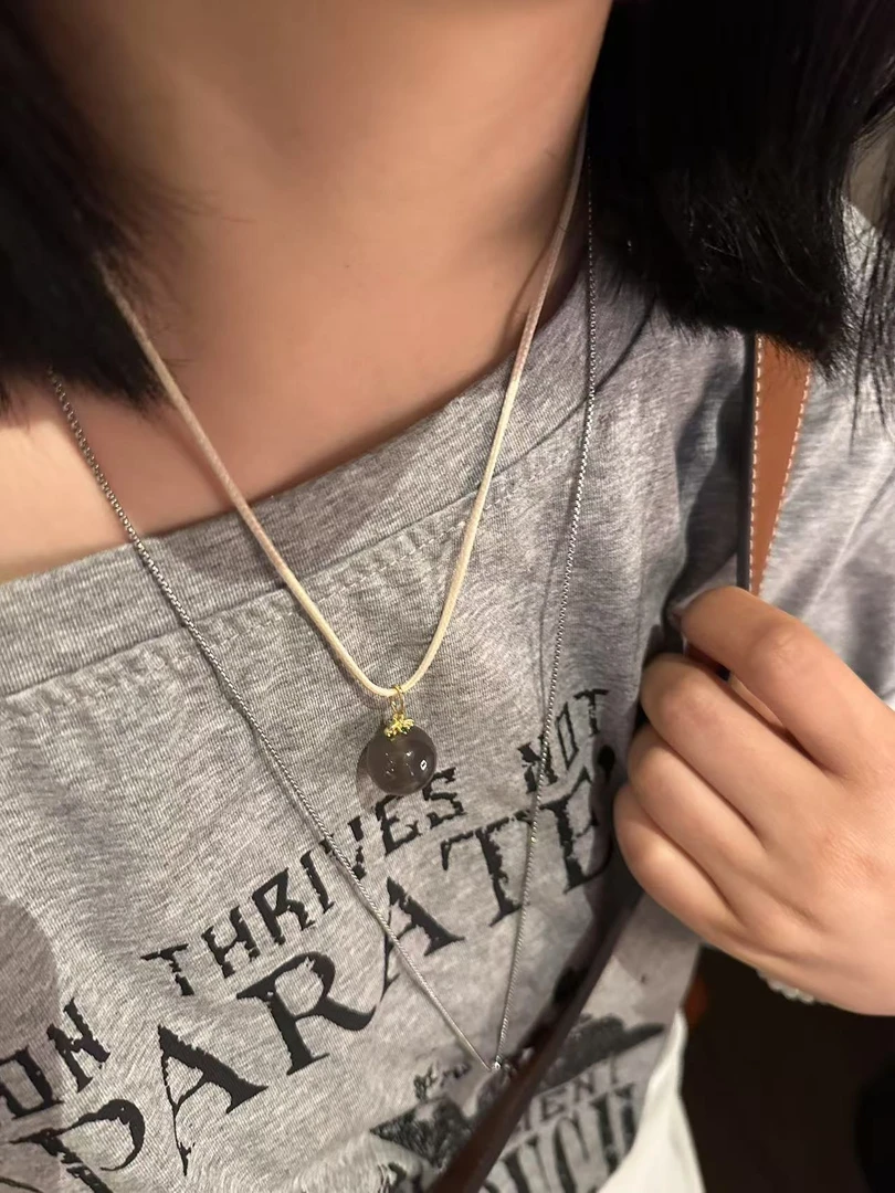 非金属棉绳项链 【小胖家】设计感编织绳天然吊坠项链