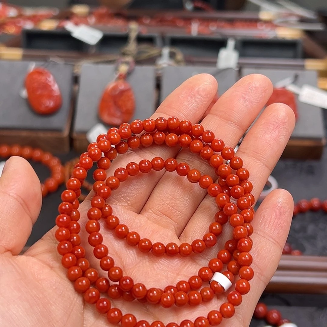 *****南红玛瑙未镶嵌手串4.5mm原矿