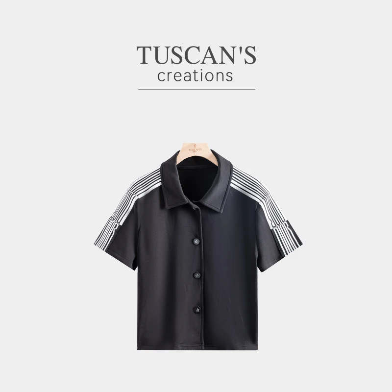 TUSCAN'S CREATIONS新款休闲POLO领夏季透气短袖T恤时代双鱼女装