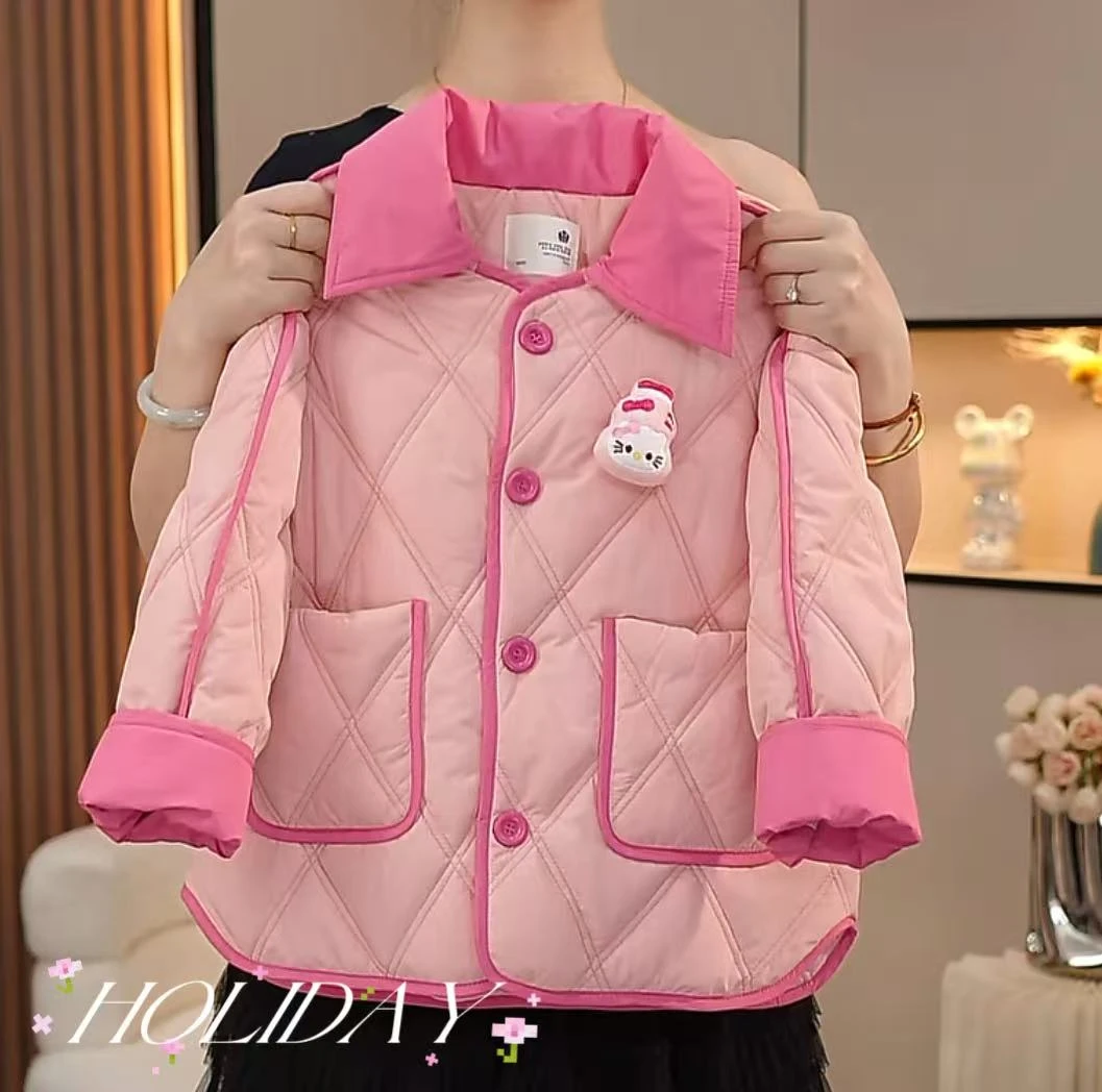 女童秋冬外套韩版2025新款洋气加绒加厚上衣