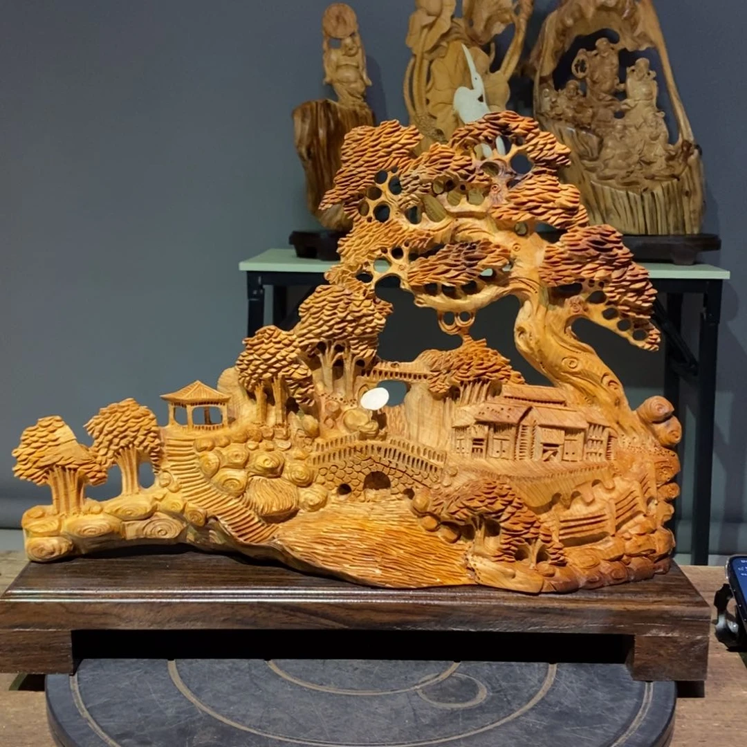 过***兵柏木（崖柏）崖柏木雕刻