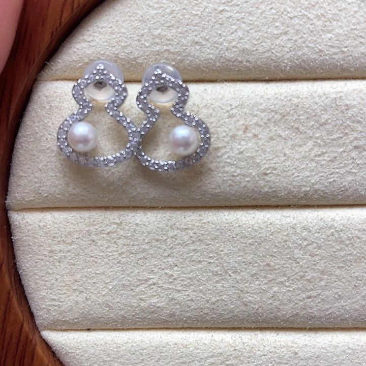 耳饰海水珍珠银S925镶嵌