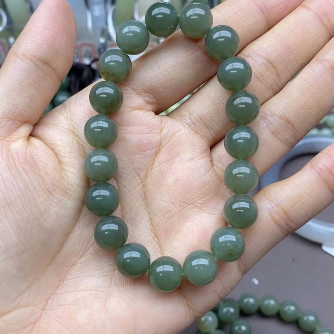 和田玉手串未镶嵌卡10