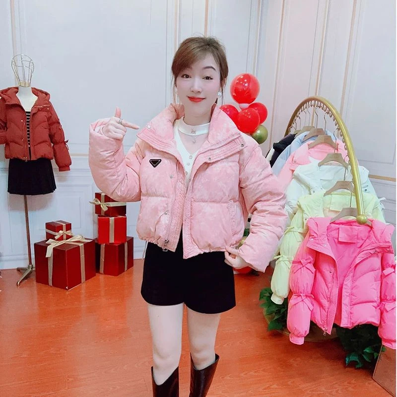 美式穿搭立领短款棉服女士2025冬季新款休闲高腰小个子面包服外套