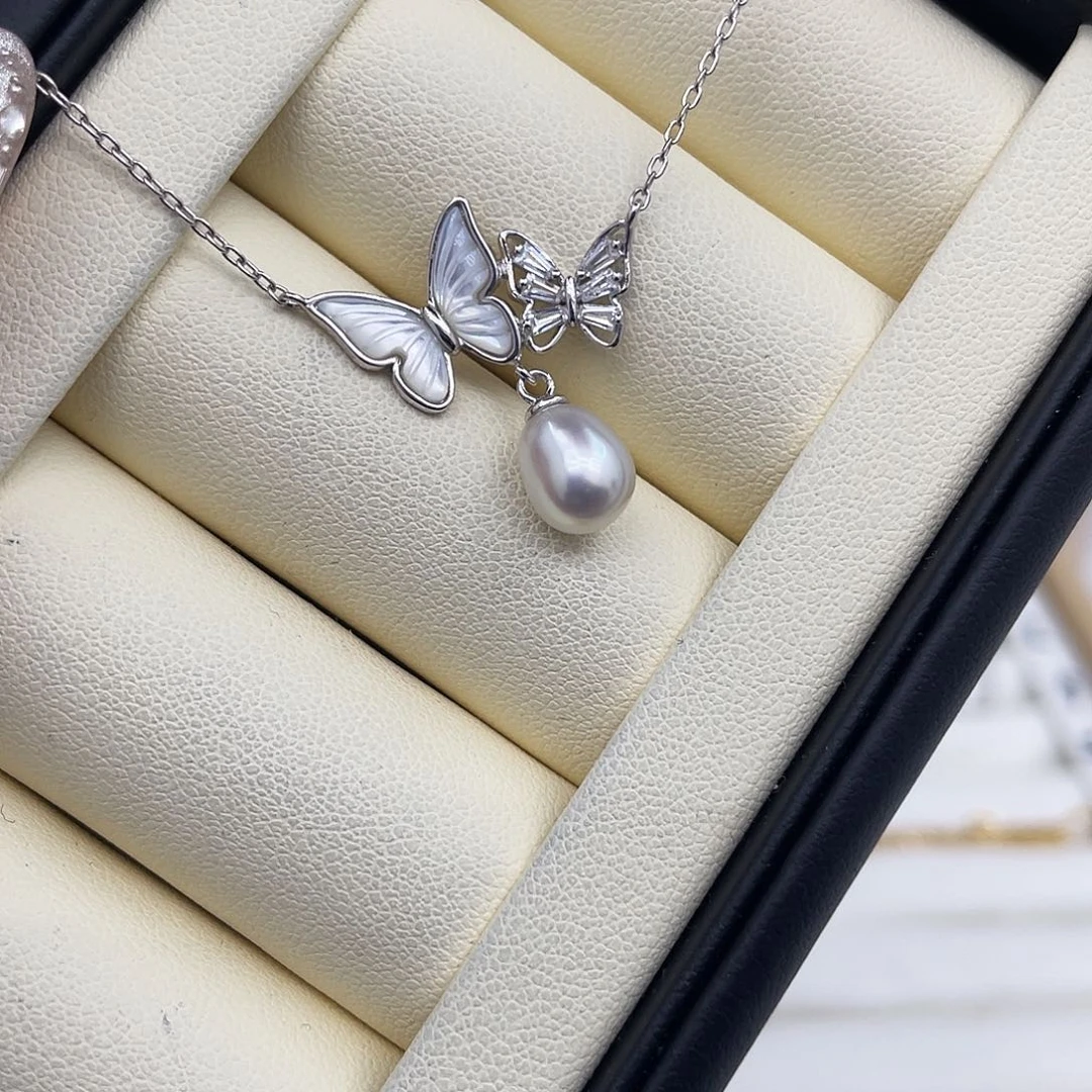 银S925镶嵌海水珍珠颈饰