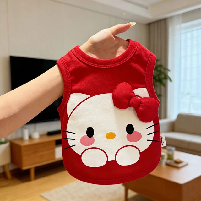 宠物狗狗衣服 Hello Kitty立体蝴蝶结吸睛亲肤透气背心小型犬春夏