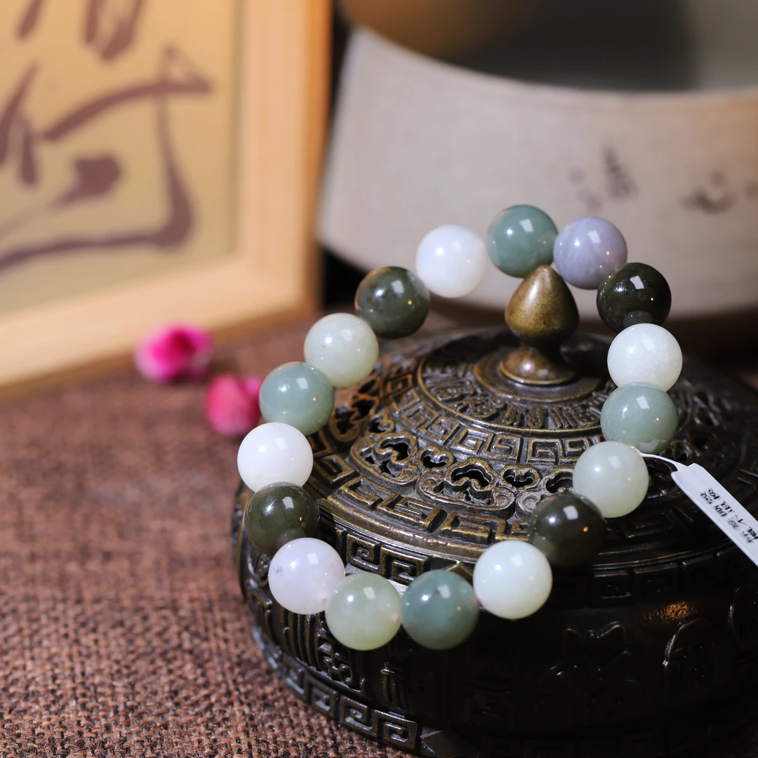 【汪氏精品】 和田玉多宝11.5mm+手串 26005-F049 多样性发其一