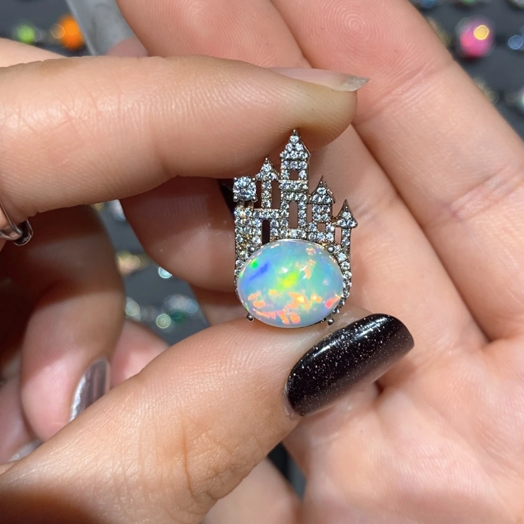 欧泊银S925镶嵌吊坠