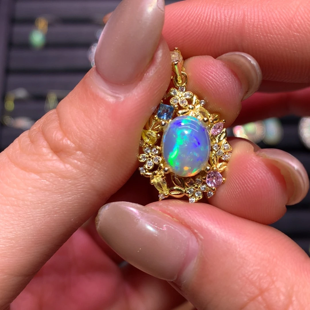 银S925镶嵌欧泊吊坠款式