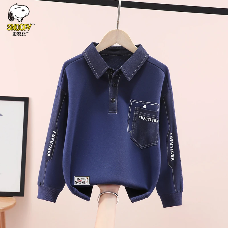 Snoopy/史努比男童polo卫衣春秋款韩版大童休闲上衣儿童帅气秋装
