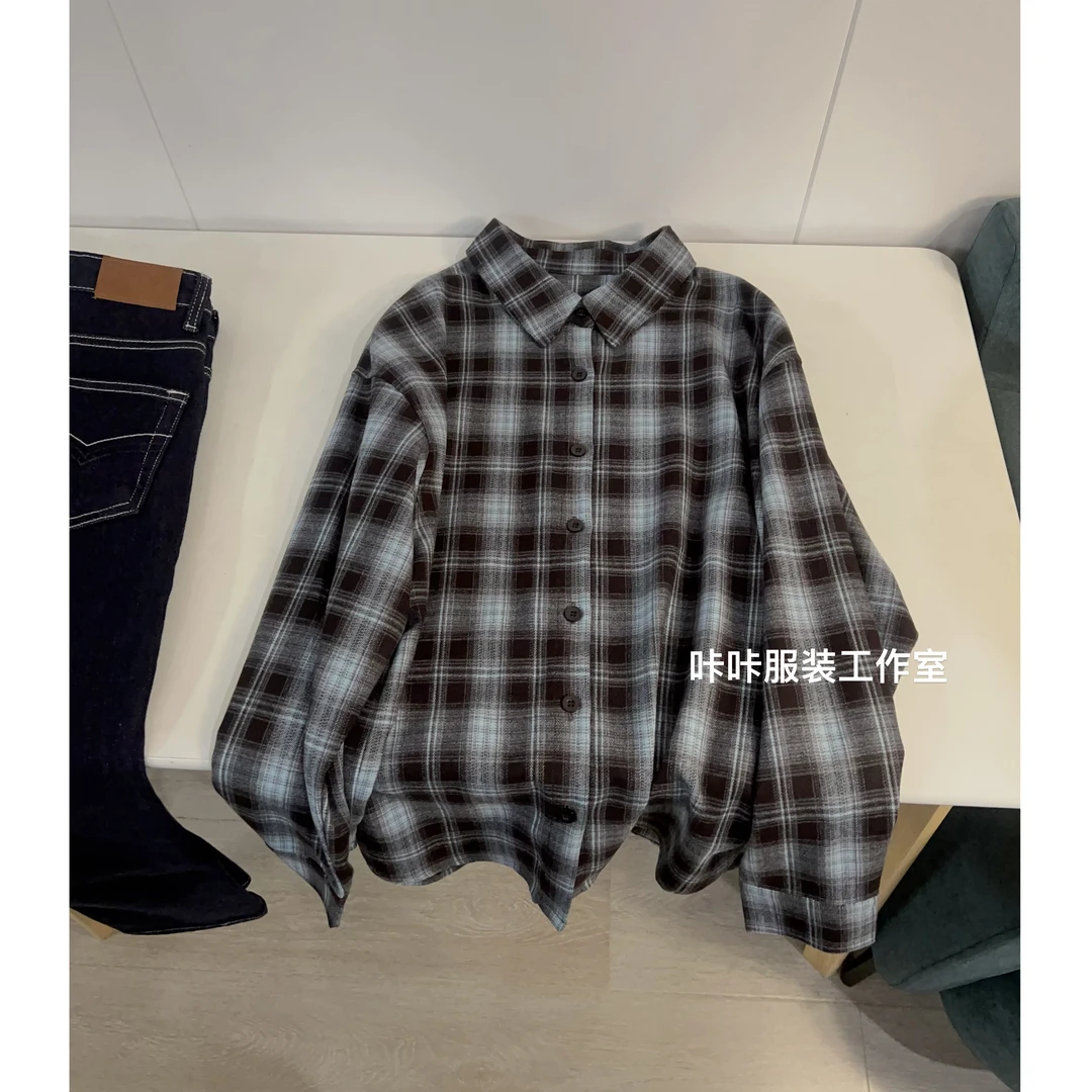 REKAYYAT “星座”春季新品韩系简约个性时尚文艺范格子衬衫