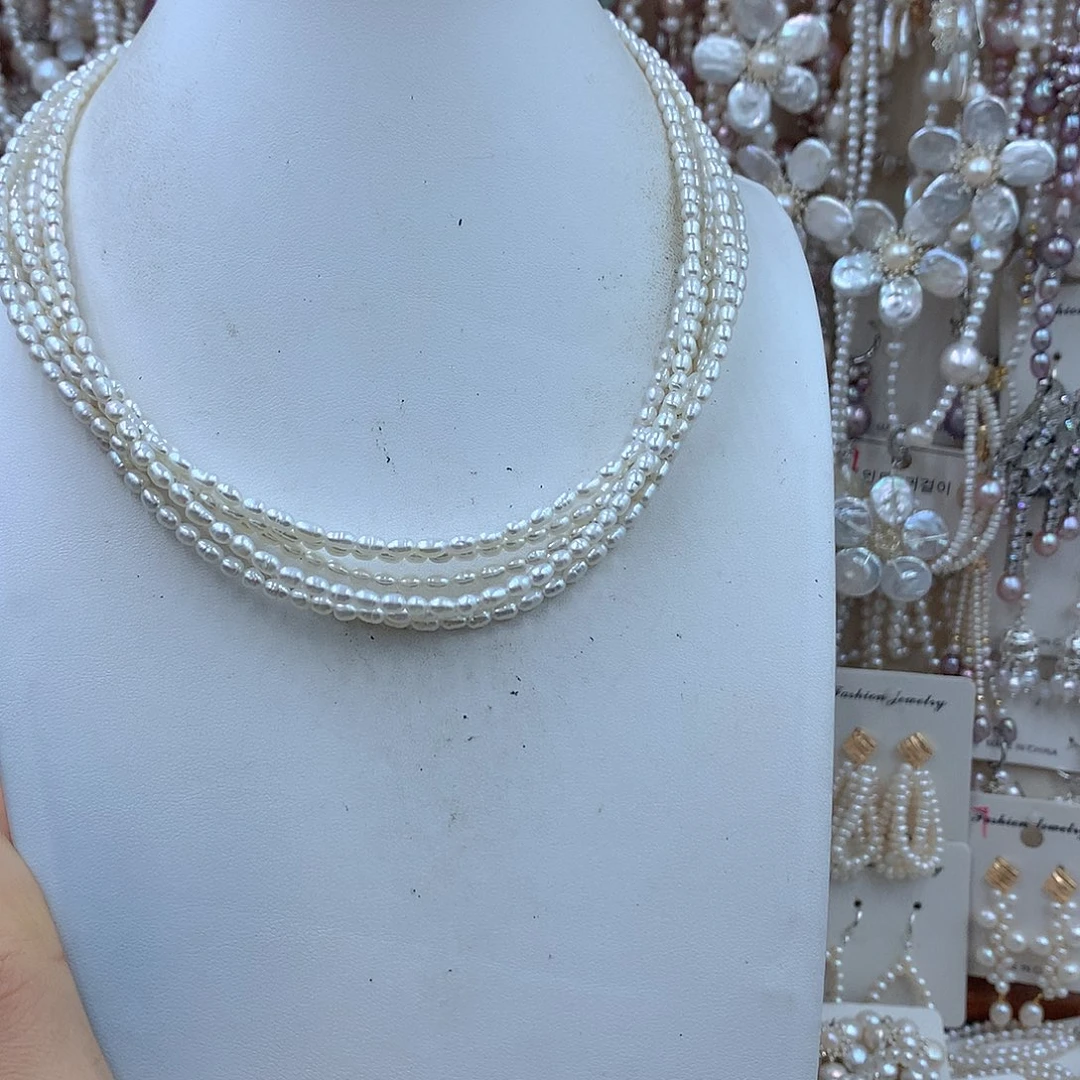 十***七项链耳饰淡水珍珠银S925镶嵌