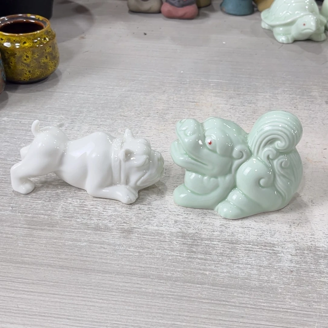 陶瓷绿植多肉微瑕花摆件