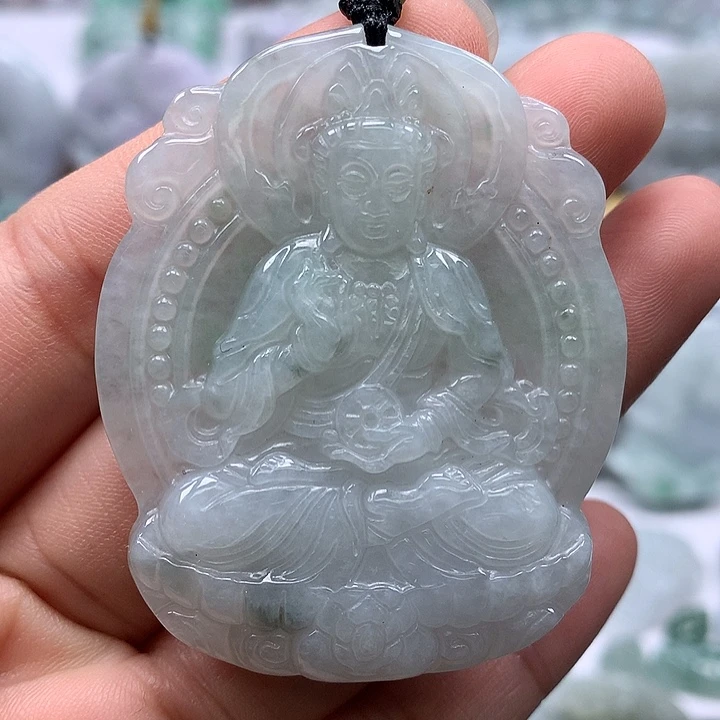 翡翠未镶嵌颈饰时来运转观音福利