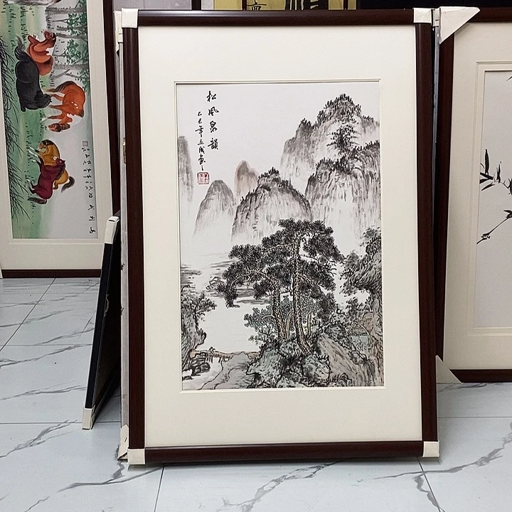 国画手绘作品带框发货
