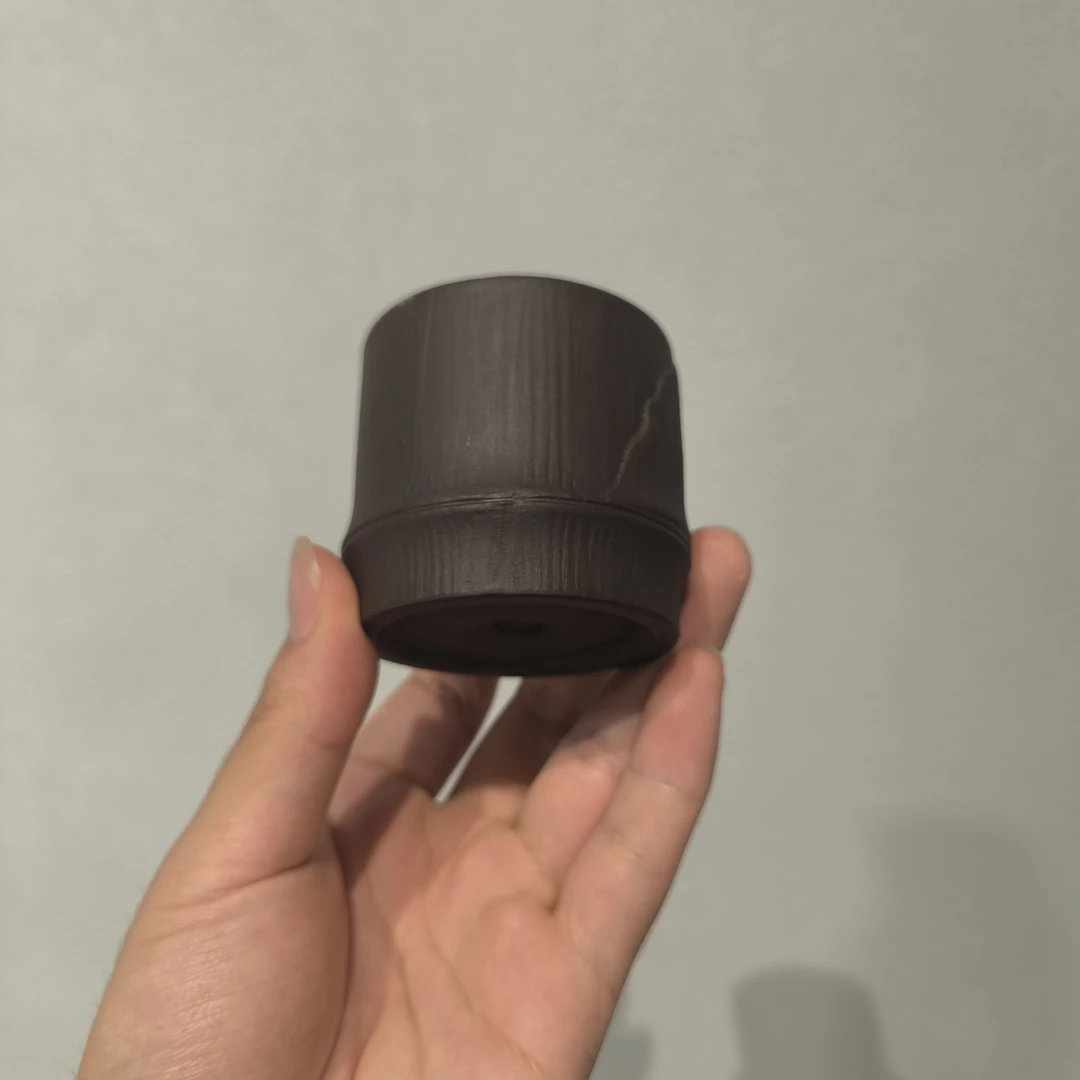 【原矿紫砂】紫泥 竹节杯