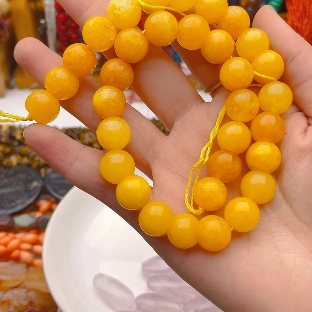 玛瑙/玉髓珠宝半成品未镶嵌黄色一条卡12