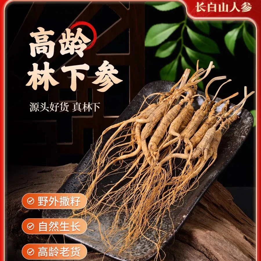人参【长白山】林下参足年老参非园子参足龄足干泡酒煲汤材料
