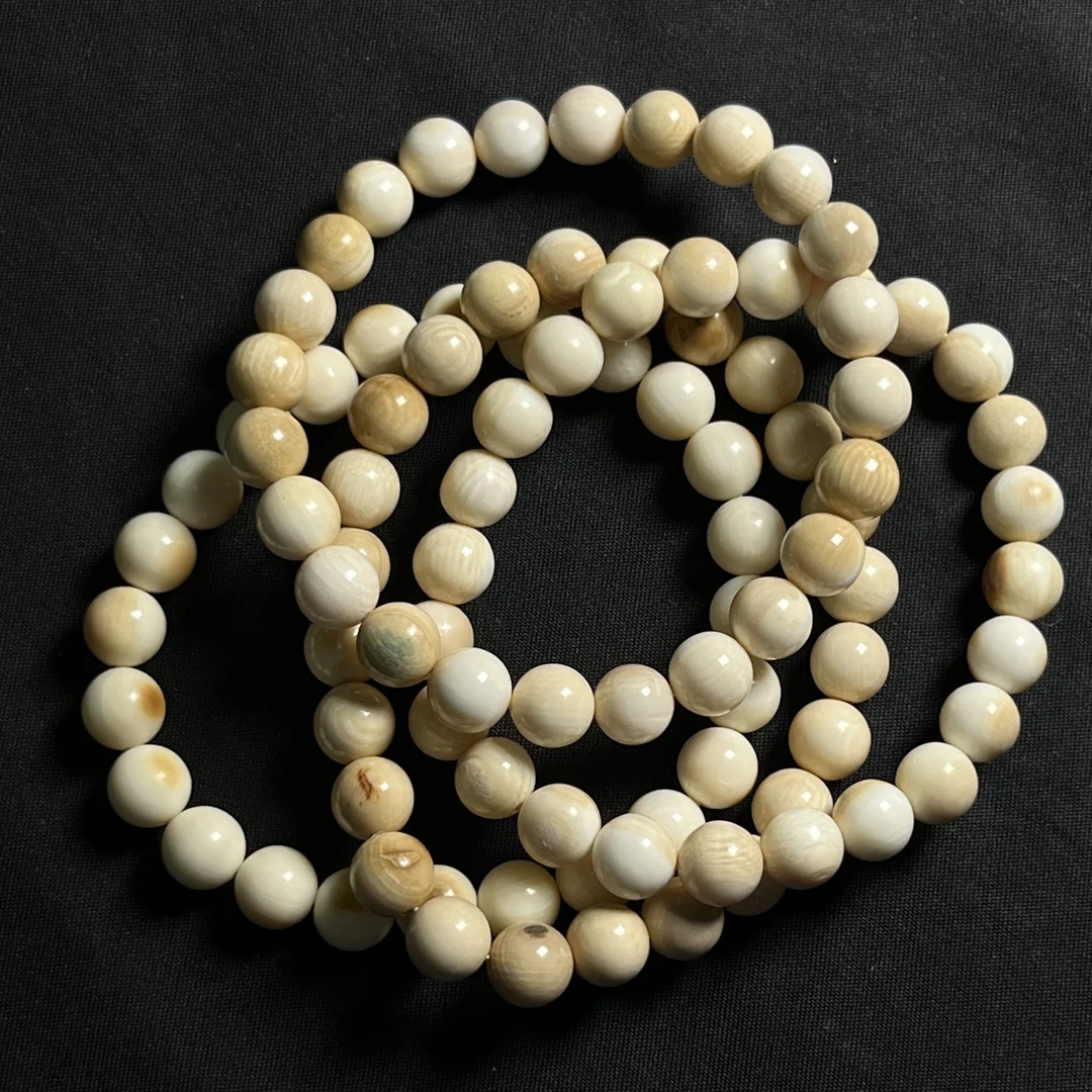 PQ012 精选多宝带眼单圈（24颗）约8毫米 只做天然猛犸牙
