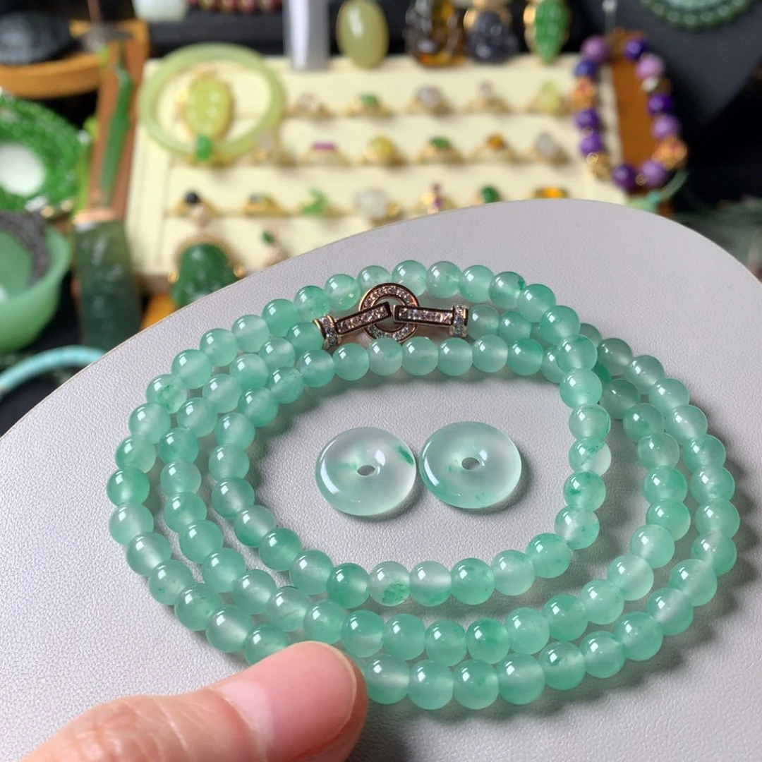 清***然石英质玉未镶嵌套链SL0005