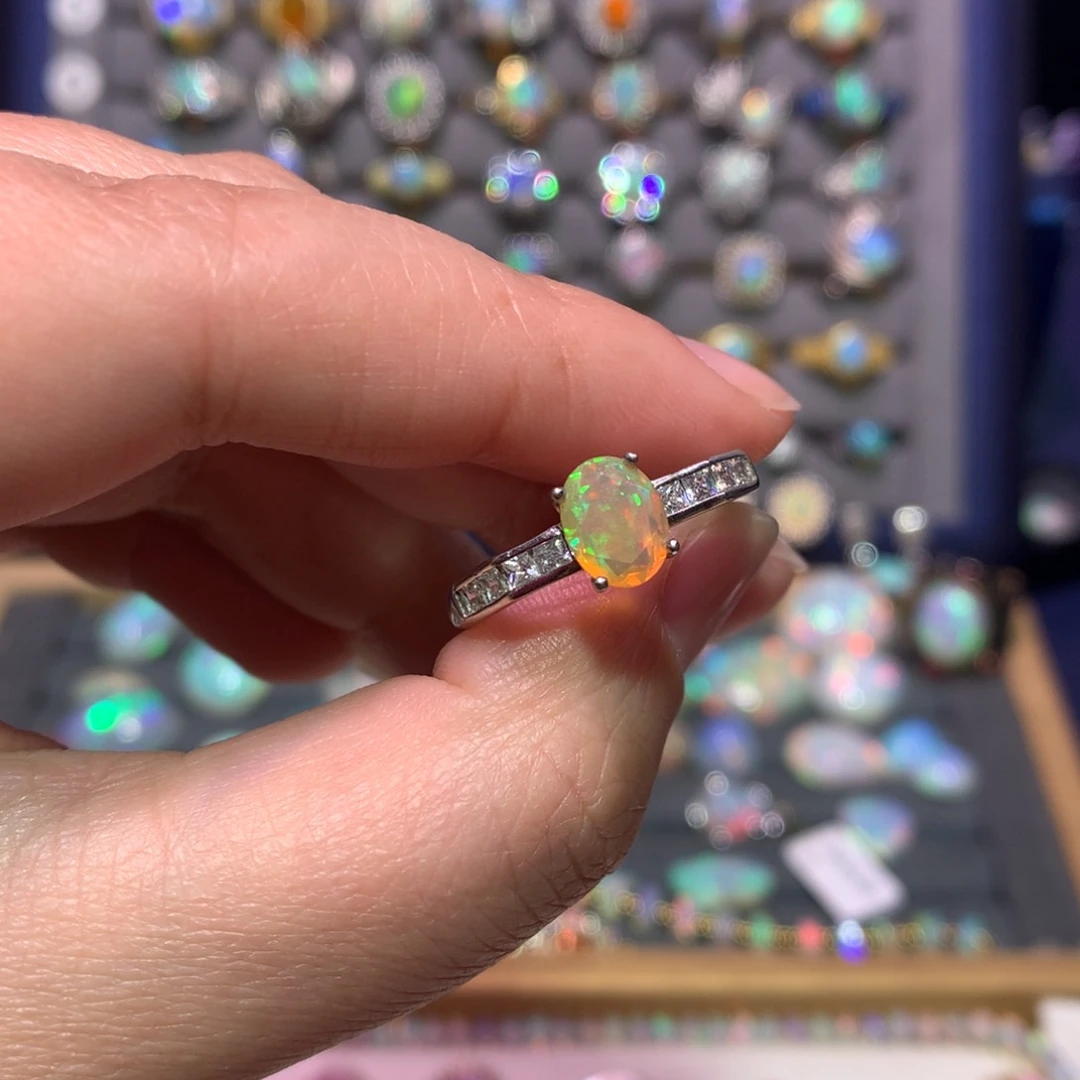 银S925镶嵌欧泊戒指款式