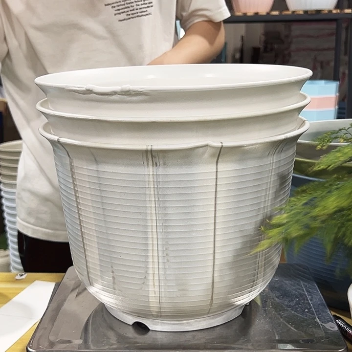 微瑕矮陶口30高21白色3只无托