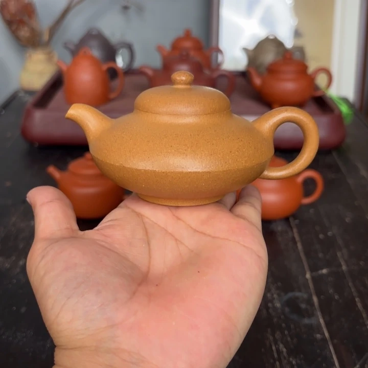 茶壶紫砂合欢180毫升黄金段